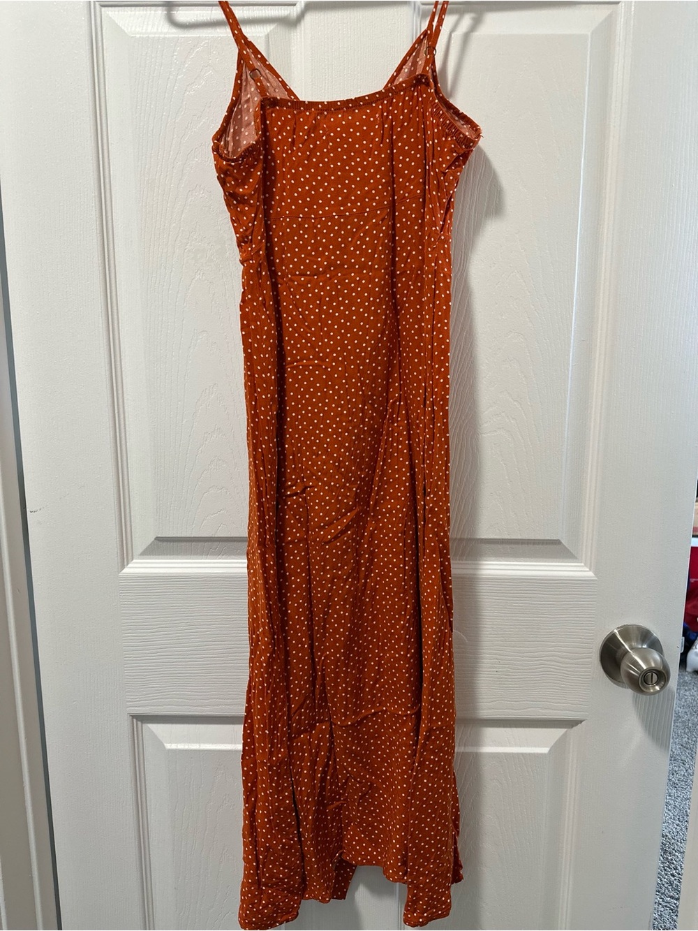 Rust Polka Dot Tie-Front Sundress - Picture 6 of 6